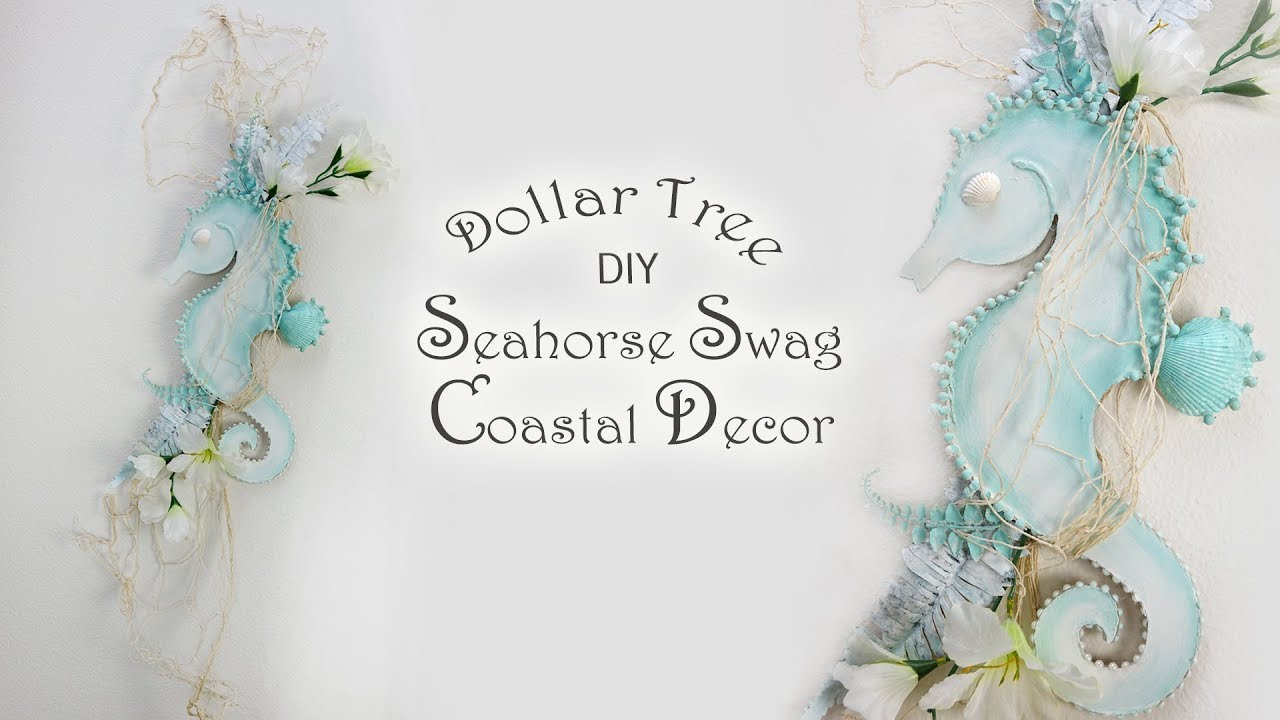 Dollar Tree Seahorse Swag Coastal Decor / Beach Decor