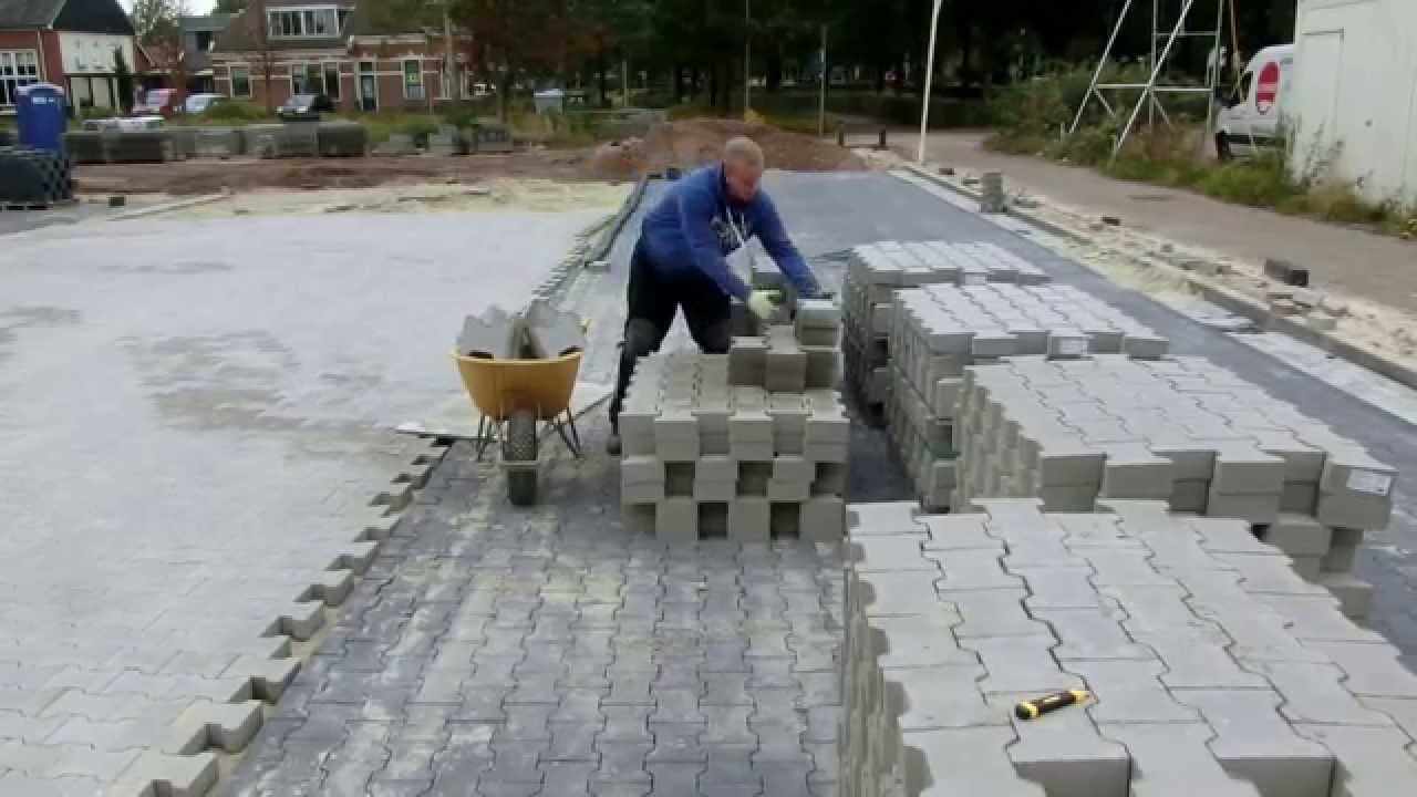 H-profielstenen zonder facet handmatig gestraat