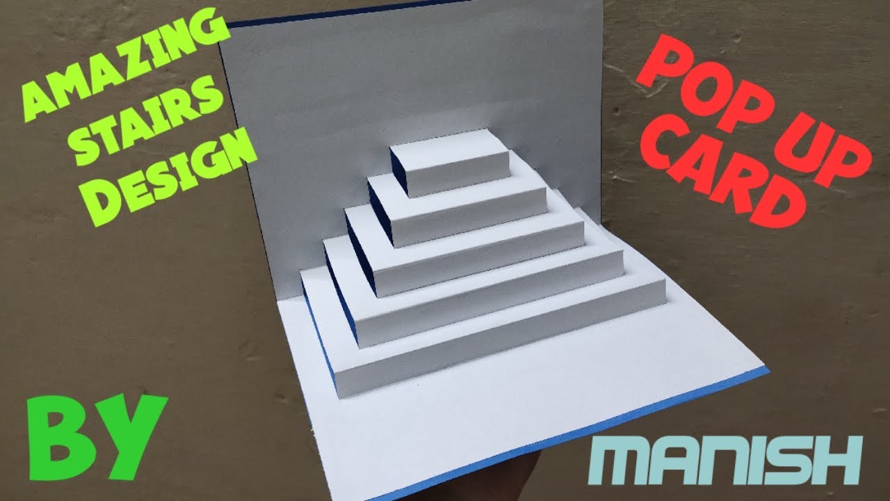 Amazing stairs Design pop up card