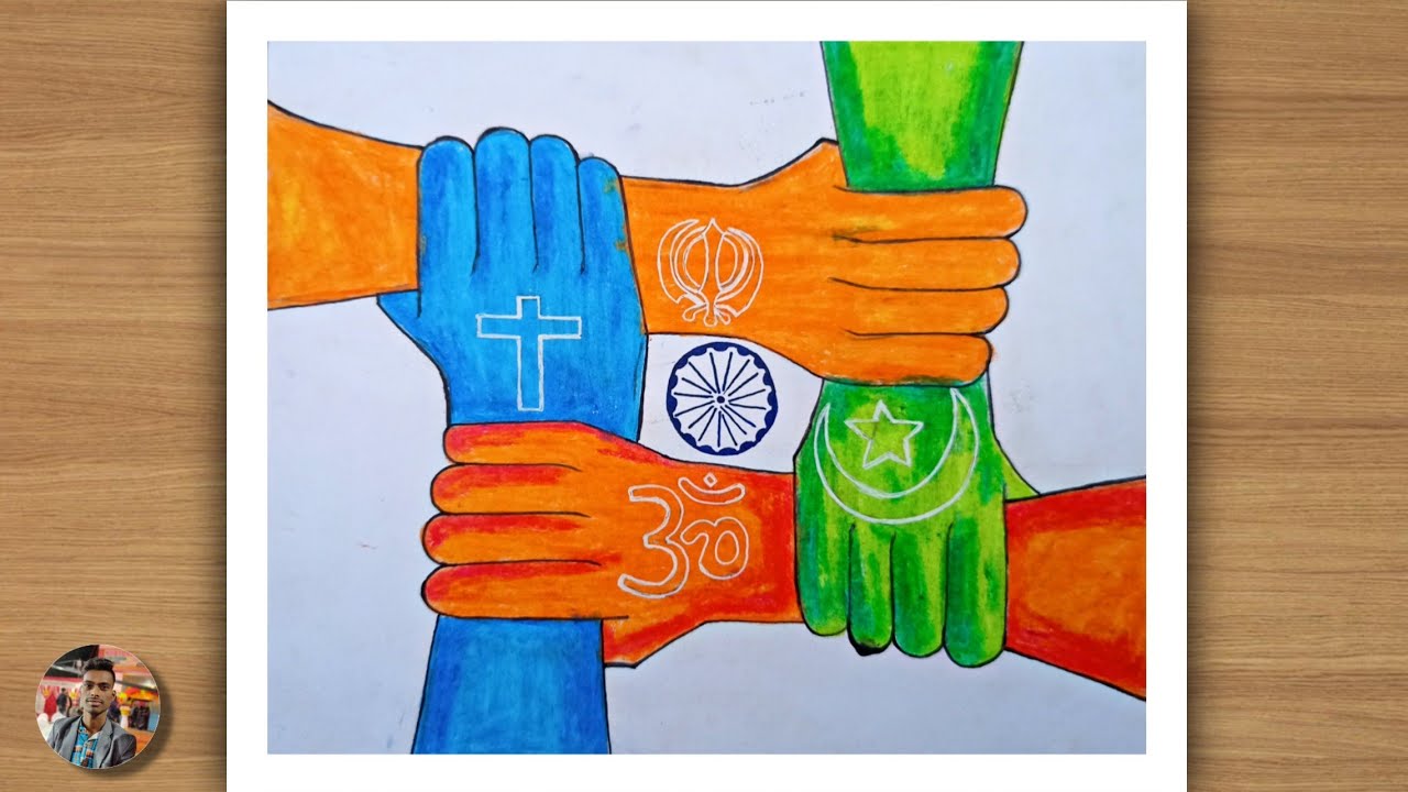 Unity in diversity|United India drawing with oil pastel.