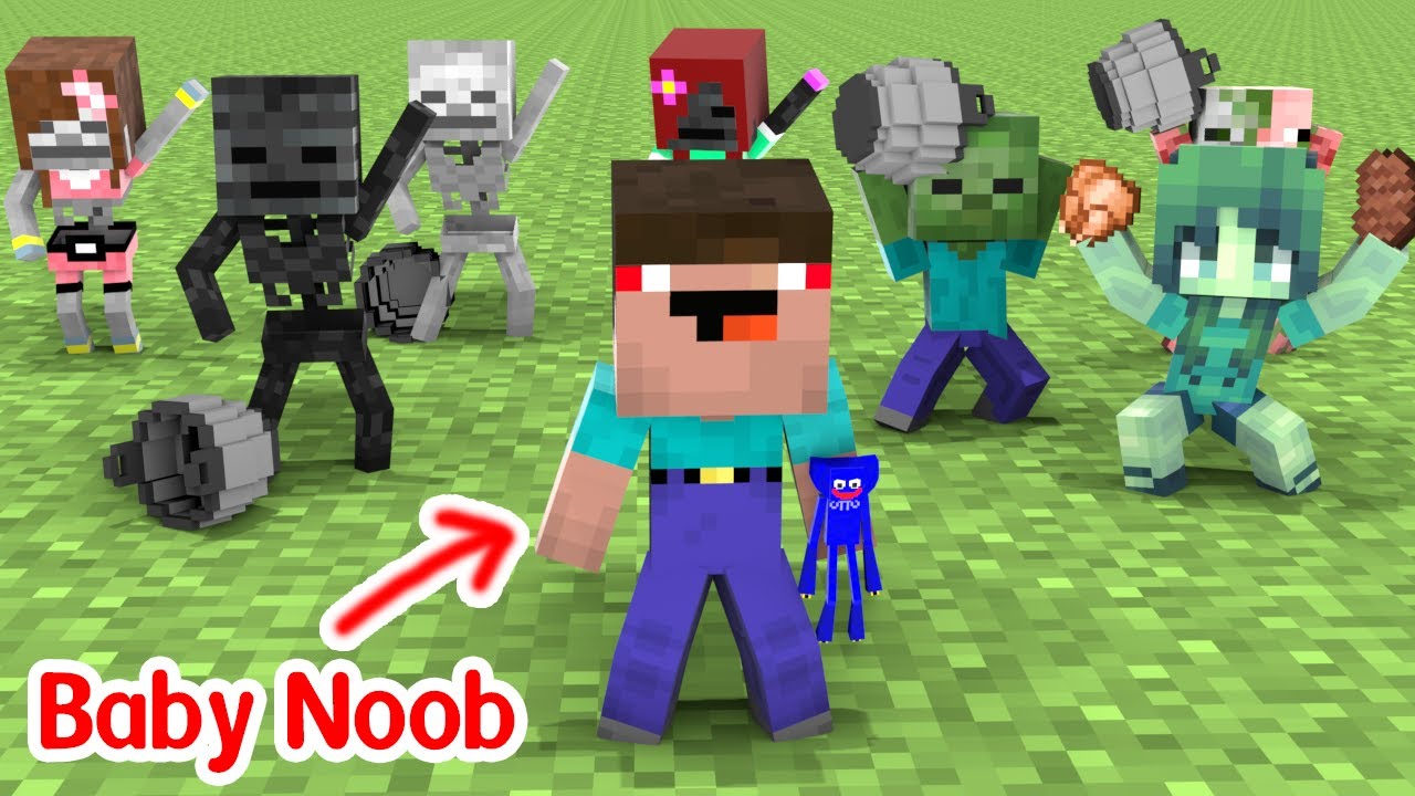 BABY NOOB vs HUGGY WUGGY - Minecraft Animation