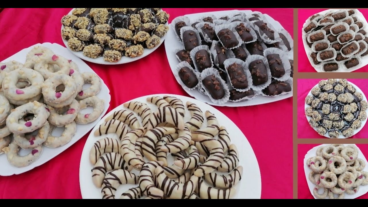 حلويات العيد 2022🥳😍 بعجينة واحدة حضري تشكيلة رائعة من حلويات العيد