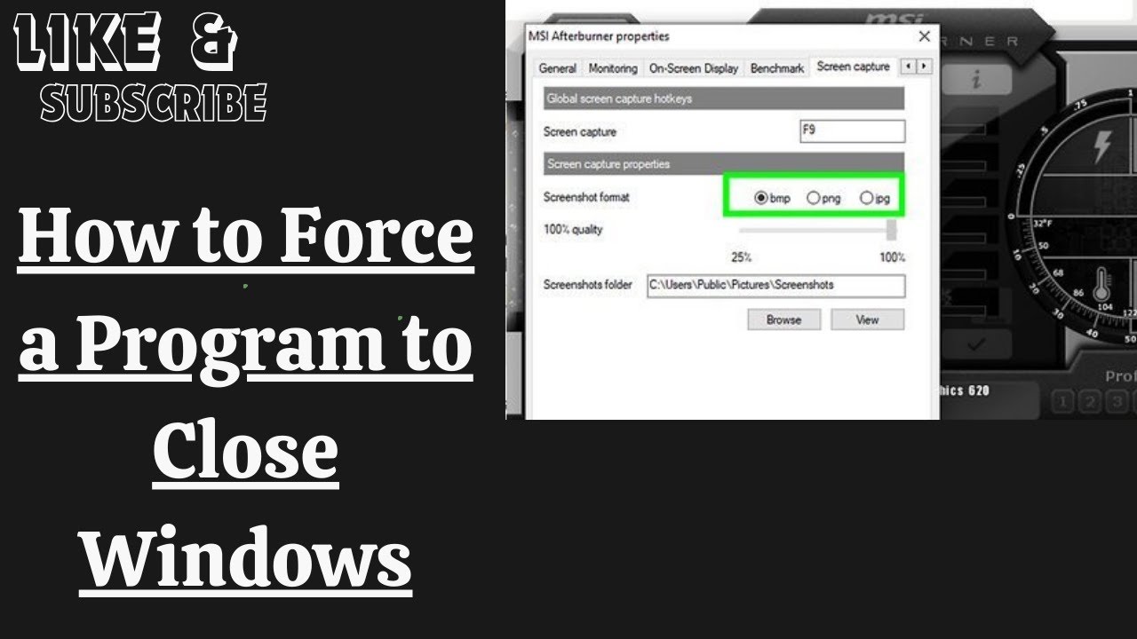 How to Capture Gaming Screenshots with MSI Afterburner
