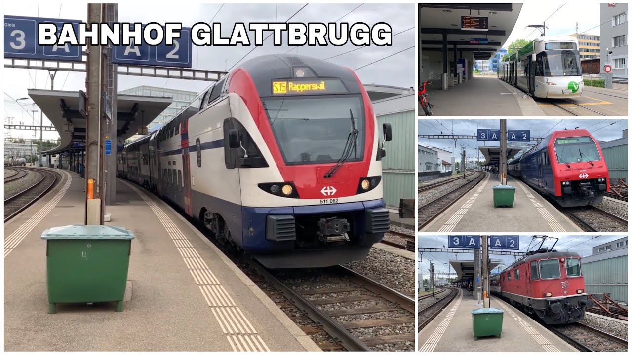 Züge beim Bahnhof Glattbrugg | Trains at Glattbrugg station (2021)