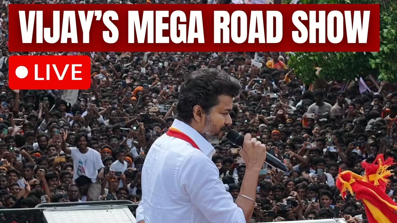 TVK Chief Vijay Roadshow LIVE | Perambur Turns Into Sea of Fans