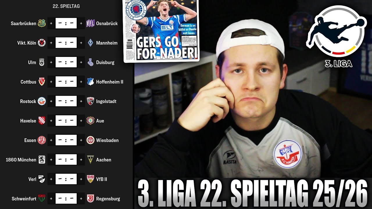 3. Liga Prognose 22. Spieltag 🔴 Hansa Rostock - Ingolstadt | Ryan Naderi zu den Glasgow Rangers?