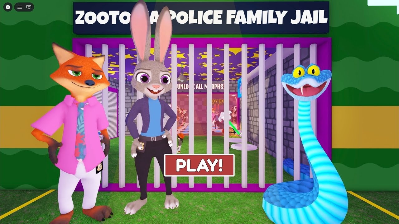 Zootopia police family prison run escape obby | OBBY ROBLOX || Nonstop no death 4k #roblox #obby