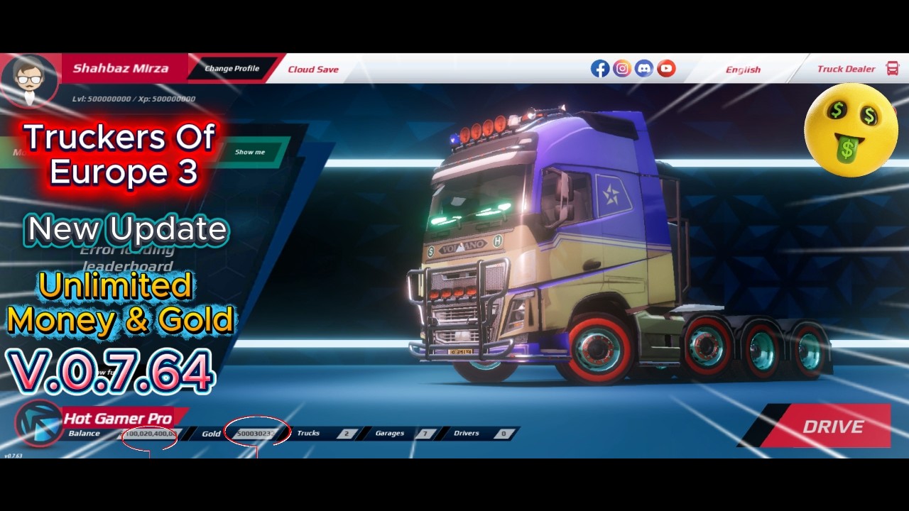 Truckers Of Europe 3 Mod Apk 0.7.64 Latest 2026 - Unlimited Money & Max Level 999999