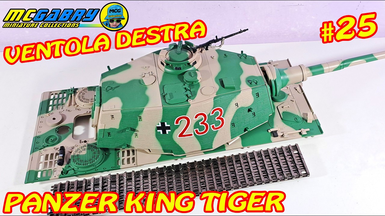 MODELLINO PANZER KING TIGER HACHETTE N.25  VENTOLA DESTRA COFANO MOTORE - UNBOXING EDICOLA