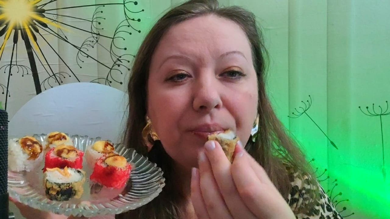 Асмр🤤МУКБАНГ Запеченные роллы🍱ASMR Mukbang, Eating