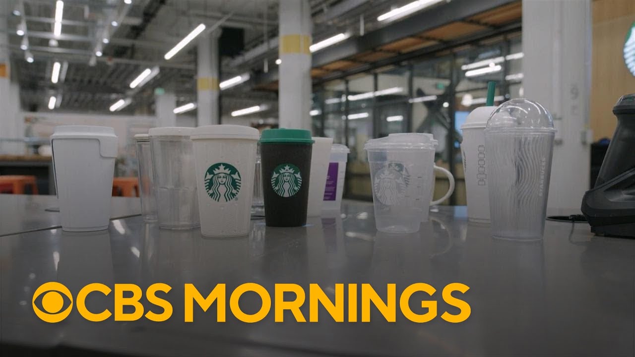CBS News investigation finds some Starbucks cups placed in recycling bins end up in landfills