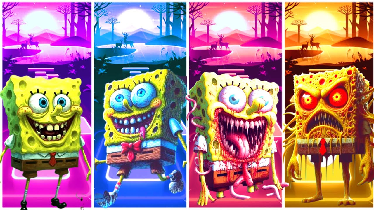 Patrick Star 🆚 Sandy Cheeks 🆚 Spongebob 🆚 Plankton - Tiles Hop Battle🇱🇷🇱🇷❤️