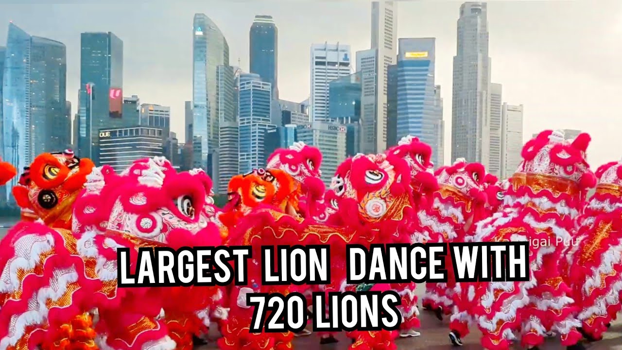 Singapore  Largest Lion Dance Performance with 720 Lions
