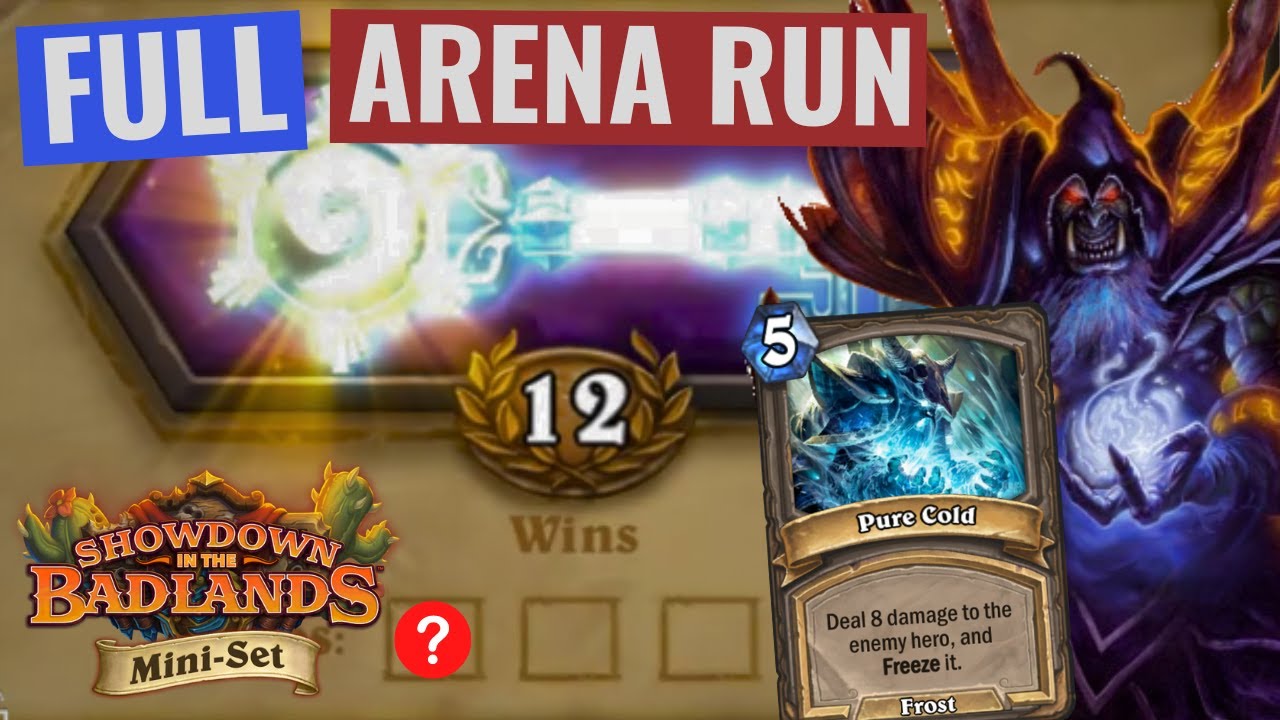 Is PURE COLD Secretly the BEST Treasure? 12 Win Warlock - Hearthstone Arena Badlands Mini-Set