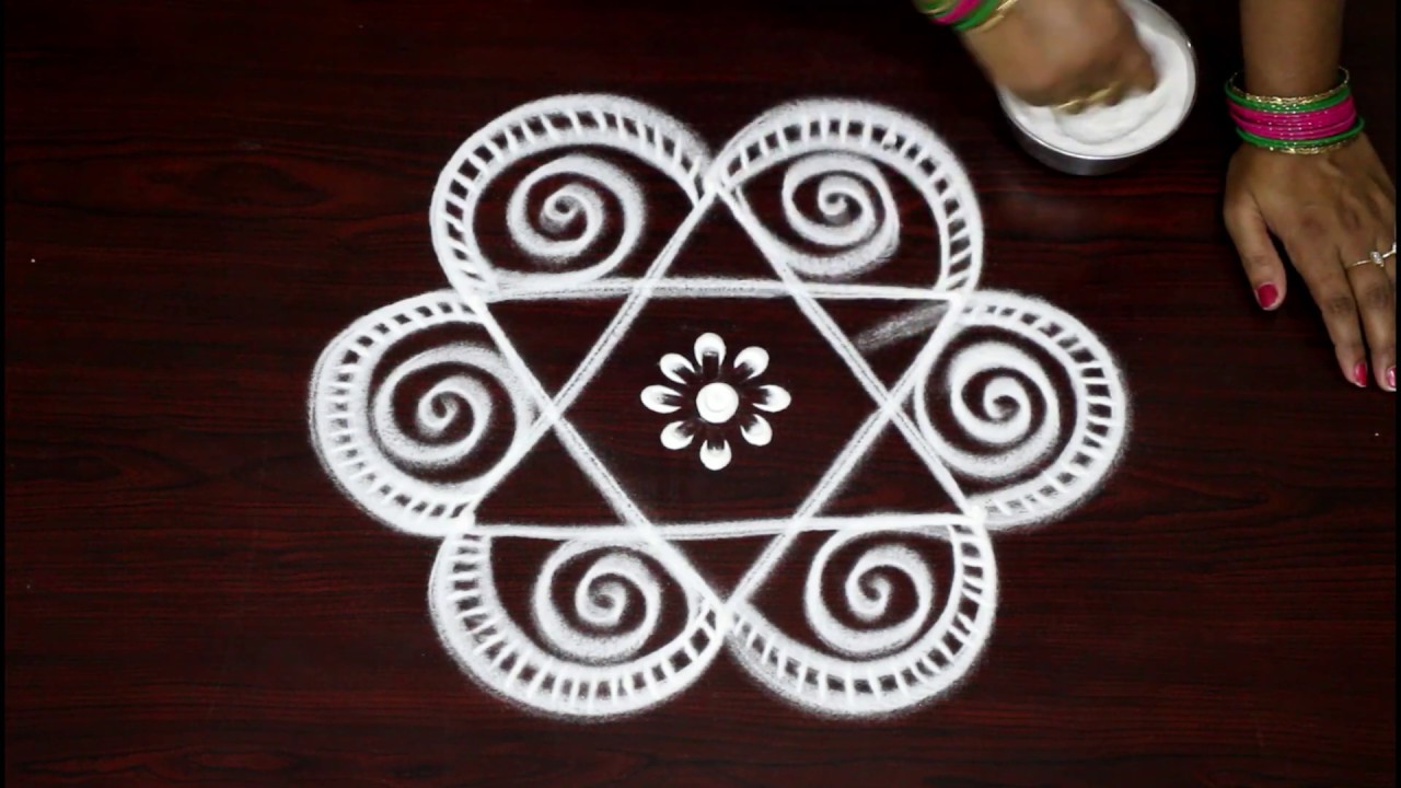 3 dots Small Beginners rangoli kolam designs by easy rangoli Suneetha - Muggulu - रंगोली