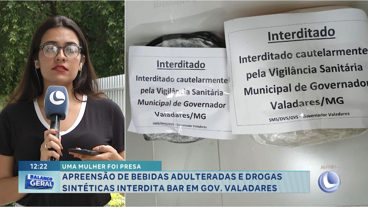 Mulher presa: Bebidas adulteradas e drogas apreendidas em GV.