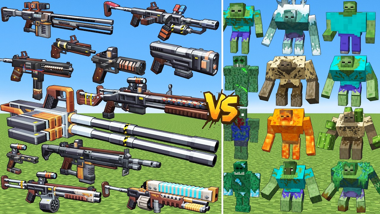 What TaCZ Immersive Armorer Gun Can Defeat The Most Mutant Zombies Mobs in Minecraft?