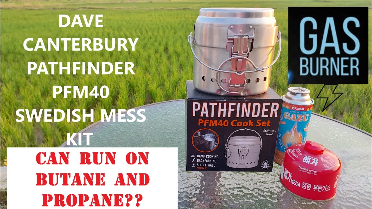 Dave Canterbury's PATHFINDER PFM40 Swedish Mess Kit Gas Burner Setup #pathfinder #m40 #PFM40 #camper