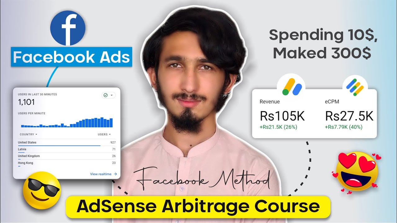 Я трачу 10$ и получаю 300$, используя рекламу на Facebook в Google AdSense || Курс по арбитражу G...