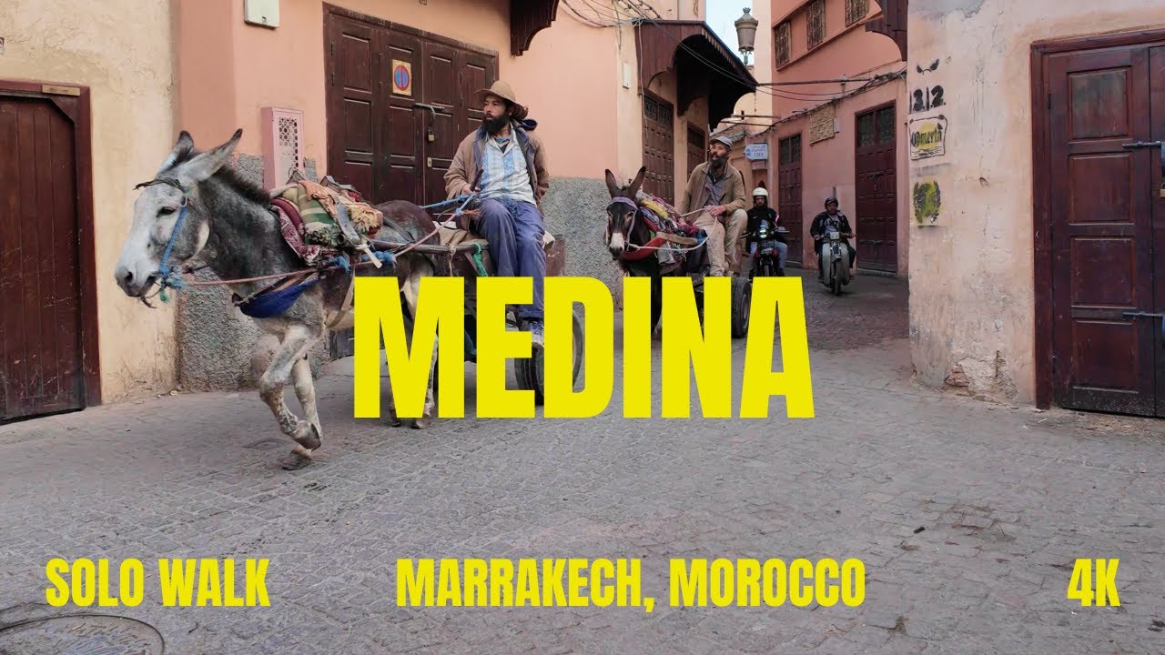 Medina of Marrakech Walking Tour November 2024, 4K HDR 60fps - Morocco - Solo Walking Tour