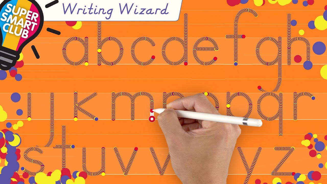 Writing Colorful A -Z Lowercase Letters in Interactive Writing WIzard