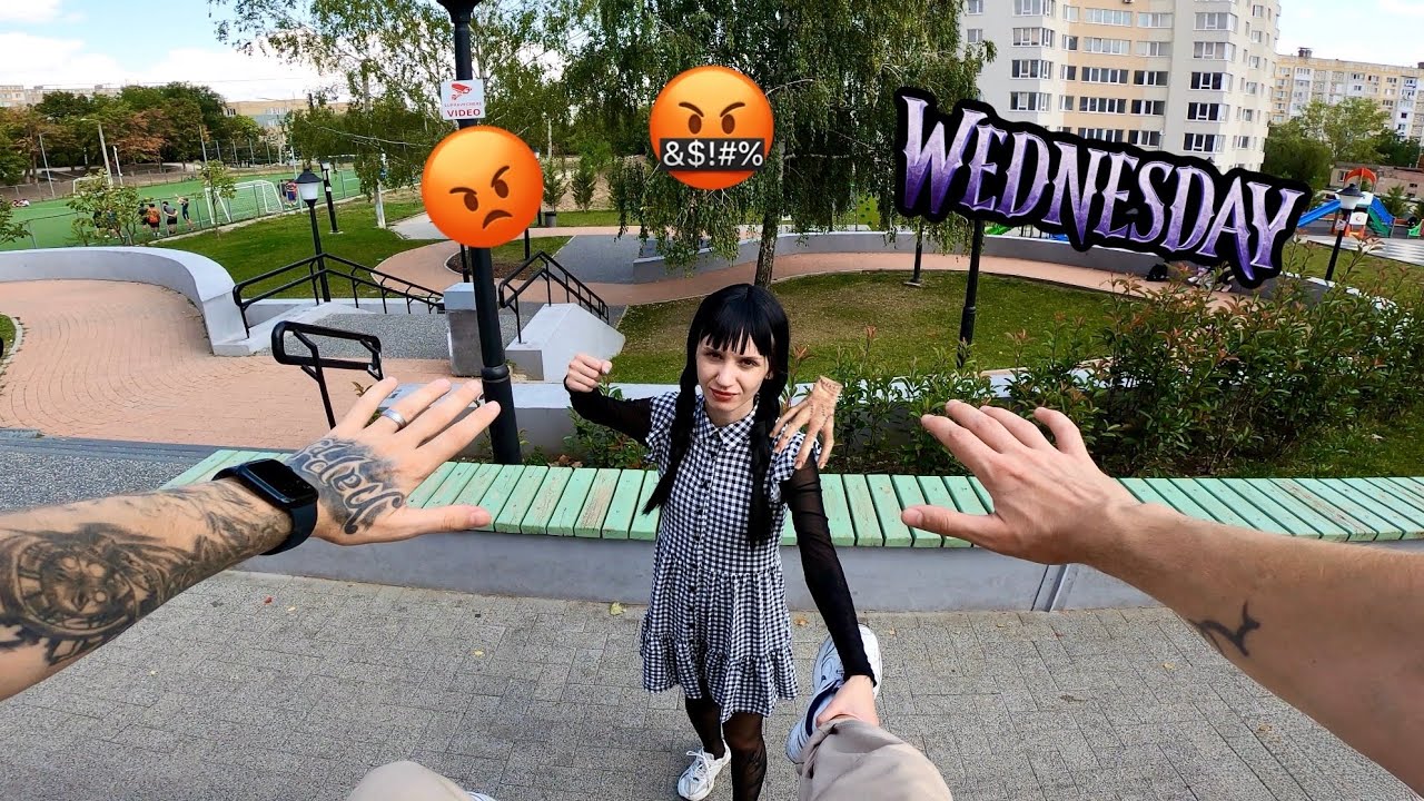 ESCAPING VERY ANGRY WEDNESDAY (Funny Parkour POV)@Piro.j0k 
