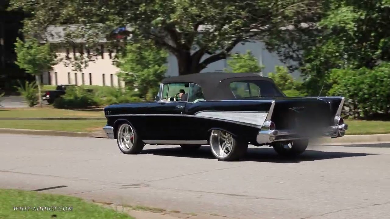 WhipAddict: Smashin Ina LSA, Black Supercharged 57' Bel Air Convertible by Kaotic Speed!