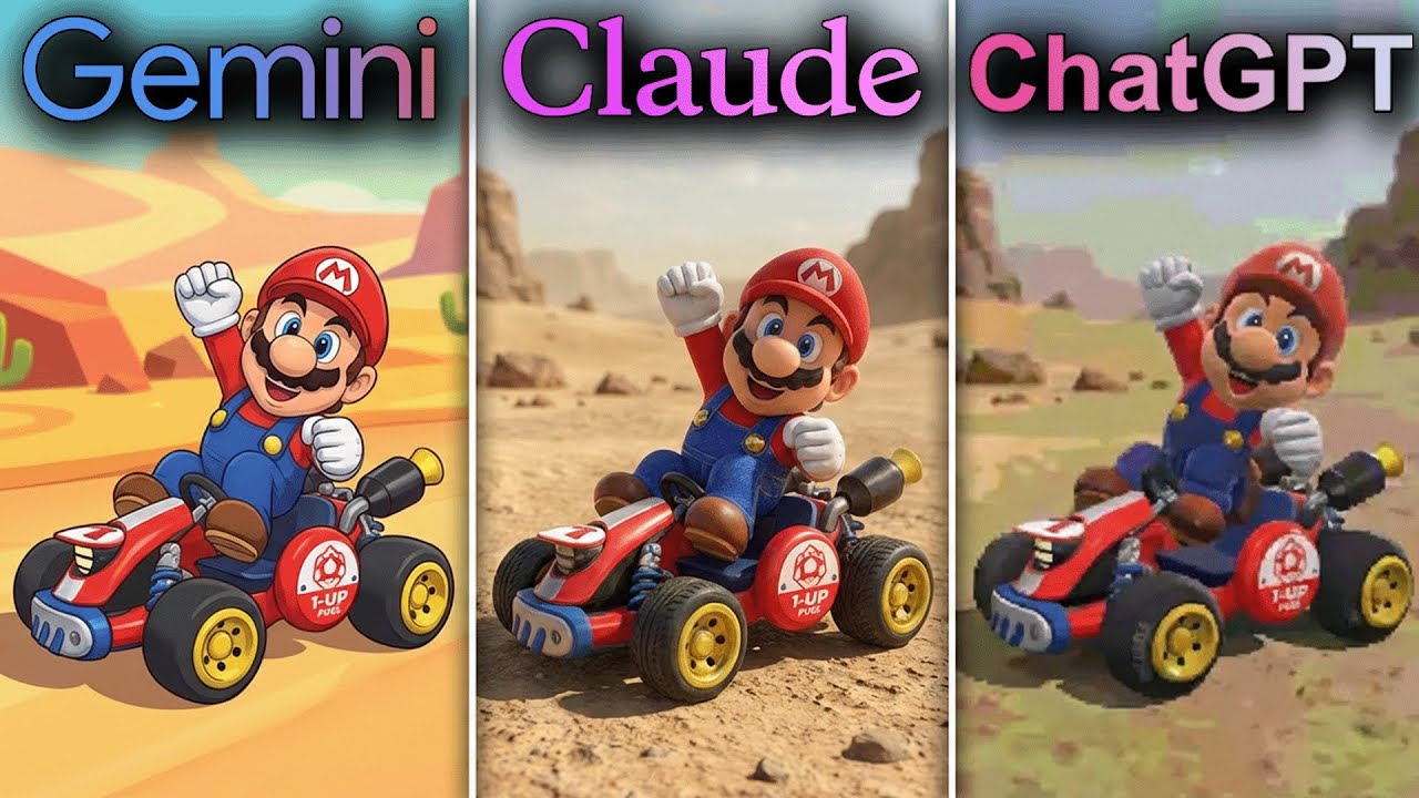 CLAUDE VS GEMINI VS CHATGPT : Recréer Mario Kart de A à Z en 30 mins