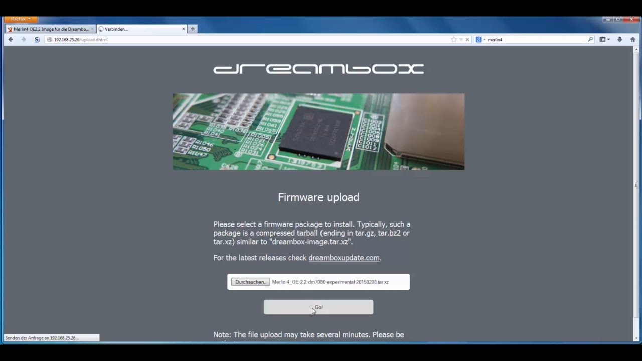 Dreambox DM7080 HD - Flashen eines Merlin Images