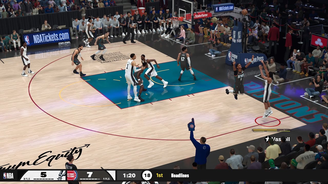 NBA 2K26 Gameplay (PS5) Spurs vs Pistons Hall of Fame Difficulty