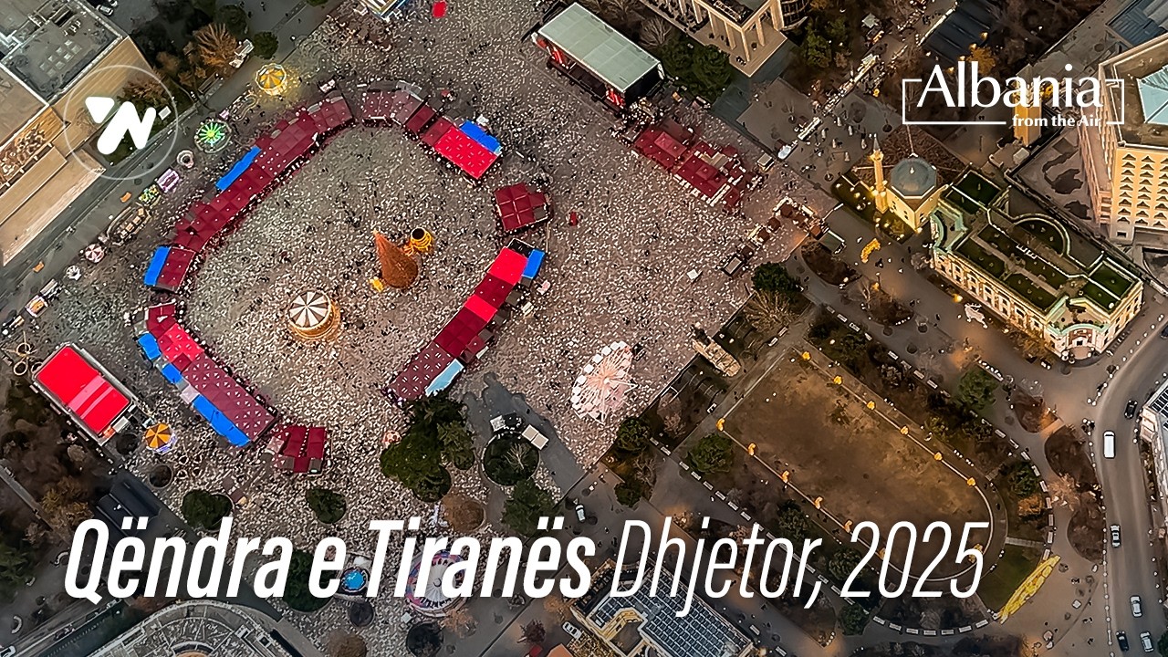 Qendra e Tiranes nga Ajri - Tirana Center from the Air - Video 4K (28.12.2025)