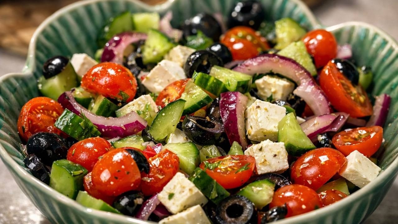 Griechischer Salat Rezept wie beim Griechen | Schnell & Einfach in 10 Minuten