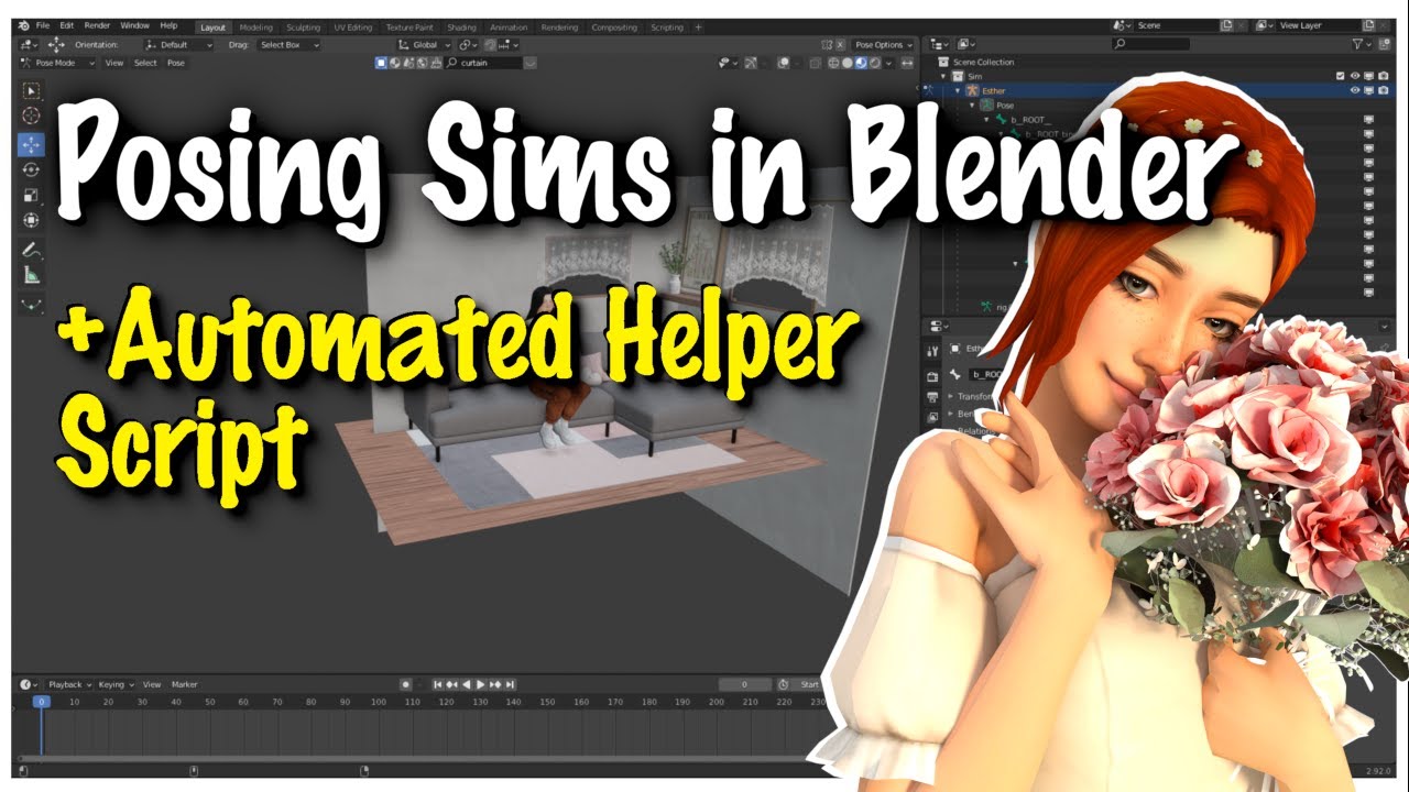 Pose Sims in Blender 2.9+. W/ Free Automated Script!