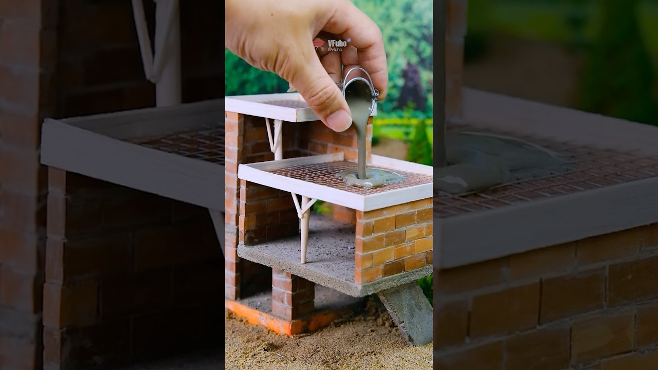 How to Build a Modern Cantilever Mini House with a Hidden Garage | Step-by-Step