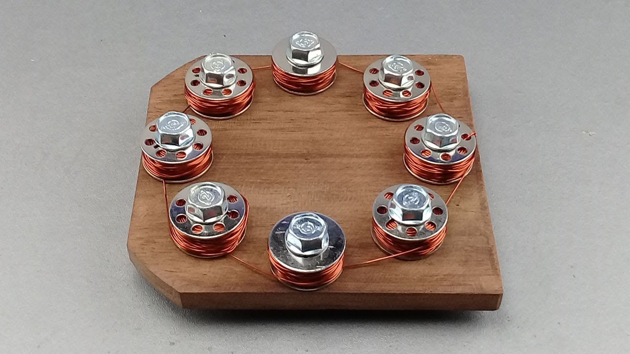 12V Free Energy Generator Using 8 Bolts // New 2020