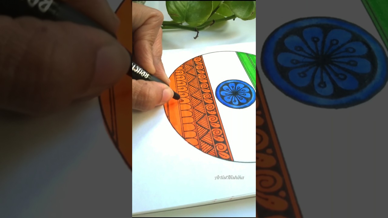 Republic Day mandala therapy🇮🇳😮 #art #shorts #trending #ytshorts #26january #mandalaart #viralvideo