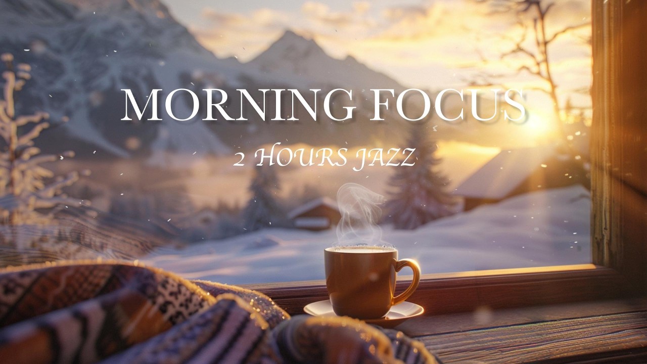 Morning Focus Coffee Jazz ☕ Snowy Mountain Sunrise BGM (2 Hours)