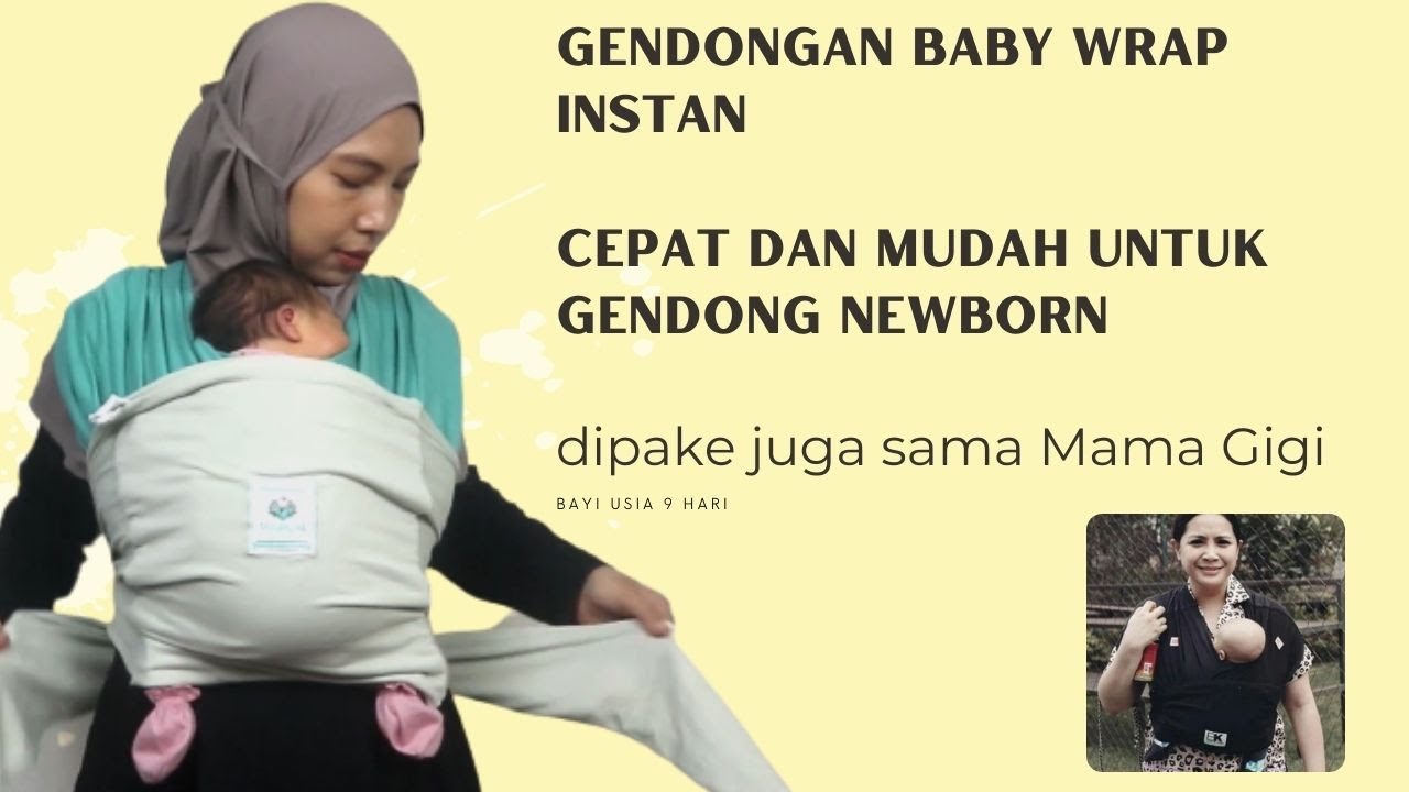 PAKAI INSTAN BABY WRAP KAYAK MAMA GIGI BUAT GENDONG M SHAPE BAYI NEWBORN