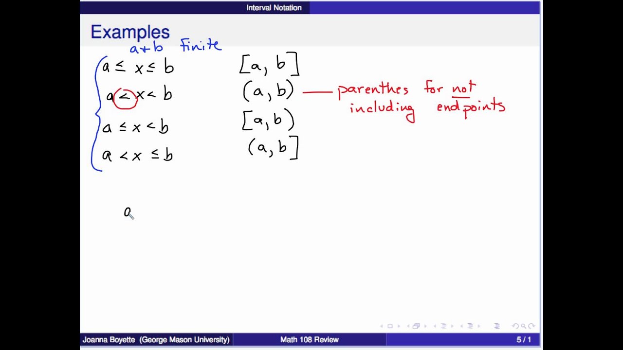 Real Numbers and Interval Notation