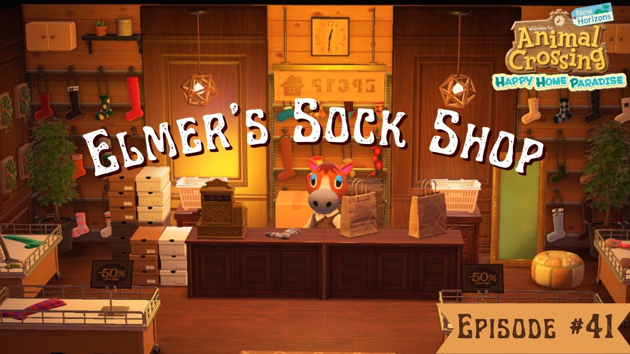 Elmer's Sock Shop | Happy Home Paradise Ep #41 | Animal Crossing New Horizons