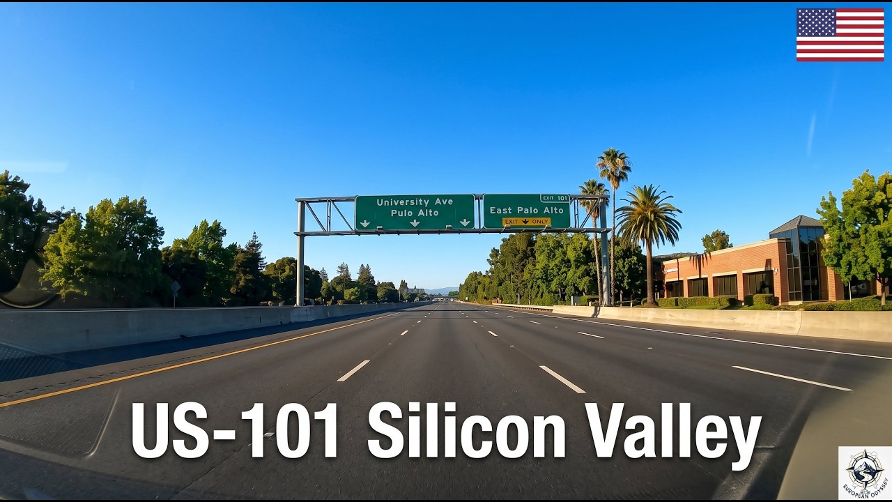 Silicon Valley 4K | Mountain View to San Mateo | Virtual Road Trip