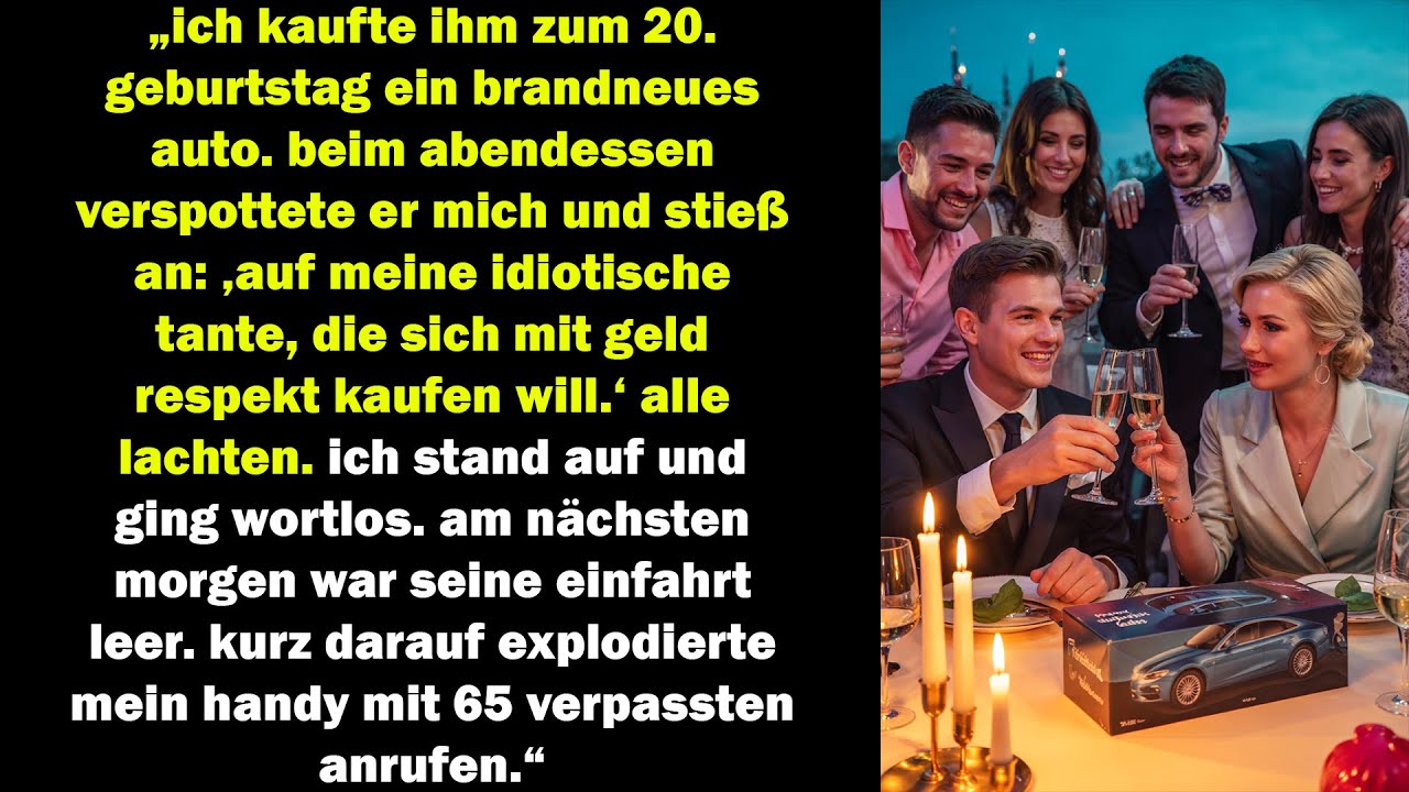 ich kaufte ihm ein auto zum 20. geburtstag. er verspottete mich. am nächsten morgen war...