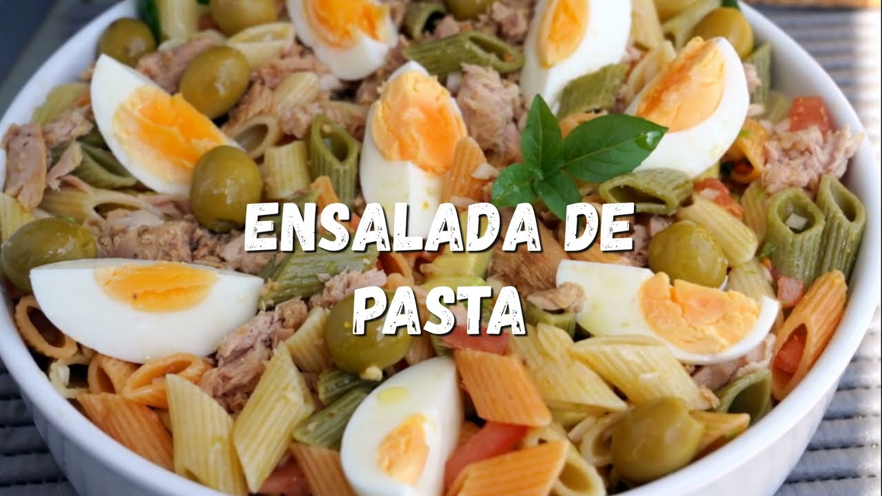 Ensalada de Pasta completa con Vinagreta de Limón Receta Fácil y Rápida