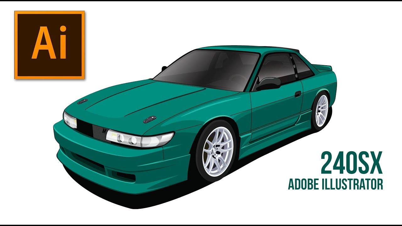 Drawing a Nissan 240sx / s13 Silvia / Adobe Illustrator Speed Art