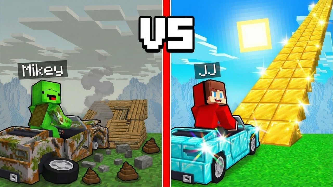 Minecraft JJ и Майки: ИСПЫТАНИЕ &laquo;БЕДНЫЕ ПРОТИВ БОГАТЫХ: СУПЕР МЕГА-РАМПА&raquo; - Maizen
