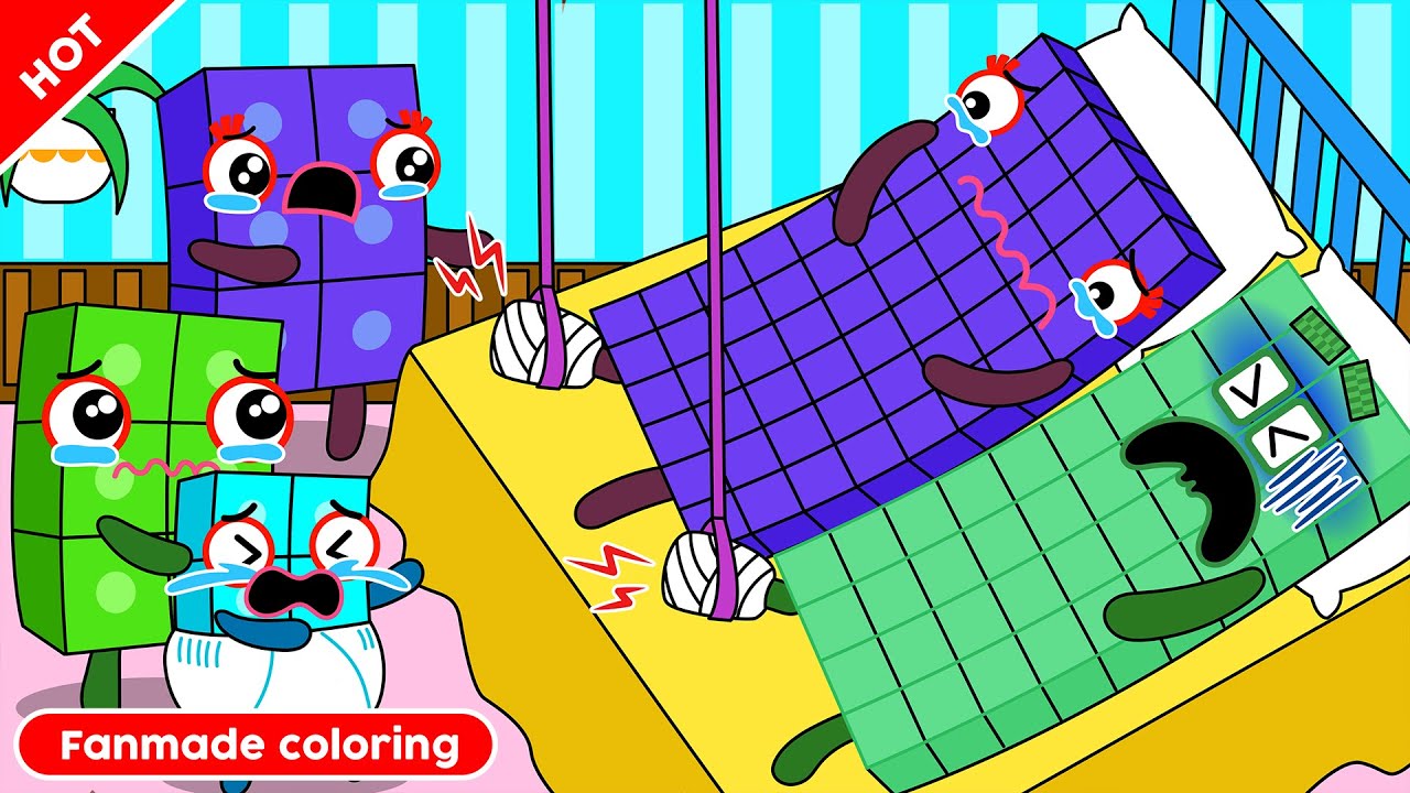NB 60's Family Suffered a Broken Leg | Numberblocks Fanmade Coloring Story