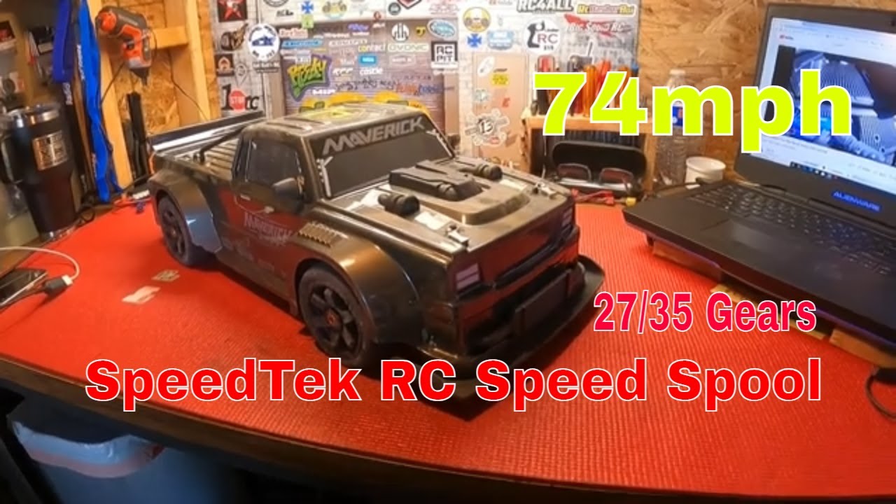 74mph Speed Run With The SpeedTek RC Speed Spool In My HPI Maverick Quantum R Flux