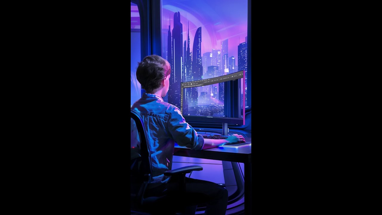 How does it look to create art on the Predator X34 monitor?