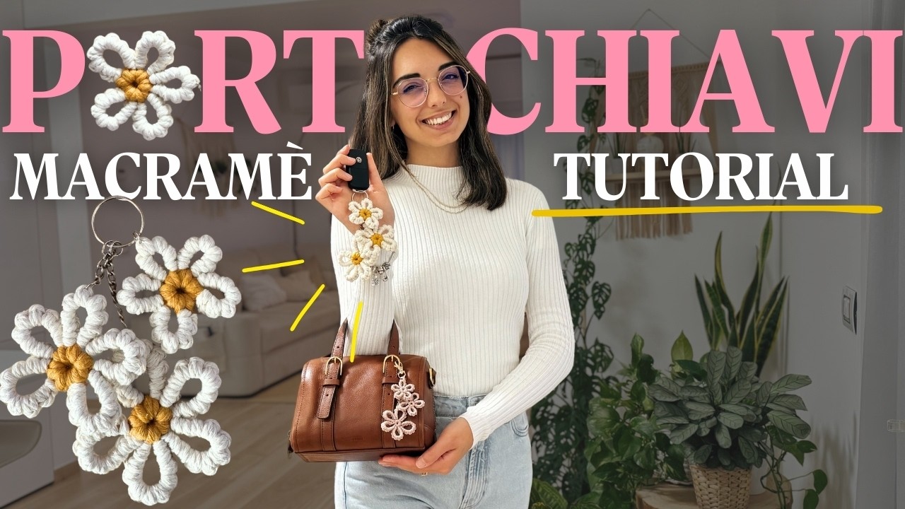 Tutorial: Fiore di Macramè in 15 Minuti | Charm per Borse e Portachiavi fatto a mano FACILISSIMO 🌸