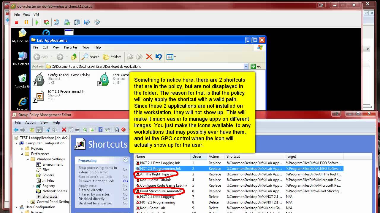 Working with Preference GPOs and Shortcuts